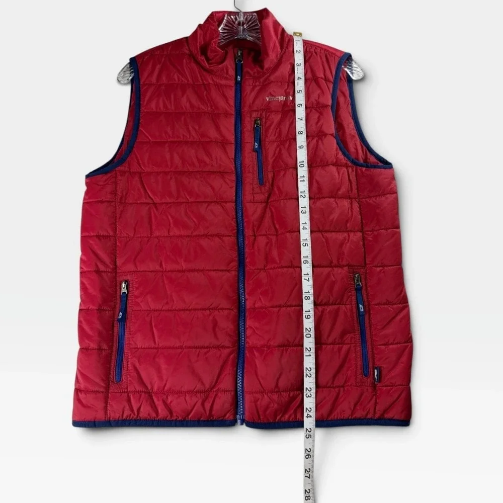 Vineyard Vines Puffer Vest 3O6001 Boys XL Red Quilted Full Zip Excellent